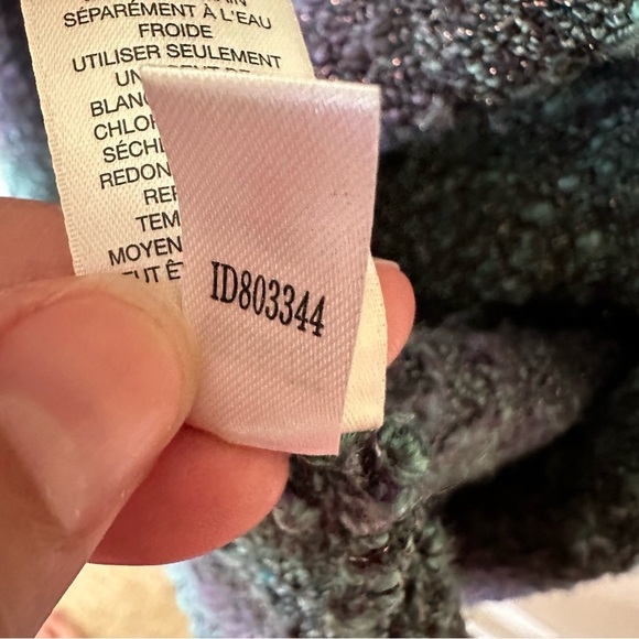 Chicos Women M  Long Sleeveless Cardigan Sweater Purple Duster Jewel Tones Knit - Picture 11 of 11